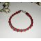 Hematittsteinarmbånd med røde krystallperler og 925 sølv