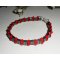 Hematittsteinarmbånd med røde krystallperler og 925 sølv