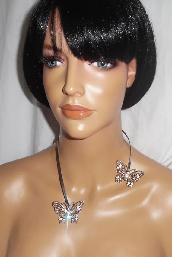 Original Swarovski krystall sommerfugl halskjede