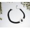 Hvit valmue choker halskjede på svart flettet snor