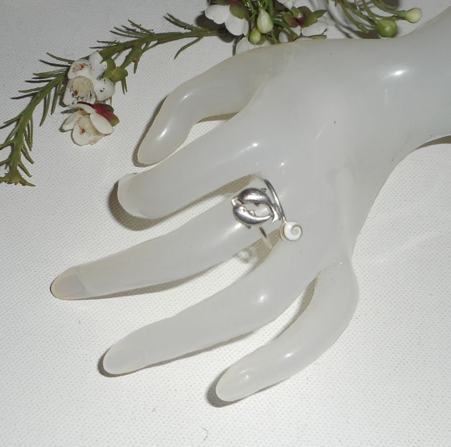 925 sterling sølv delfin ring med St. Lucia øye