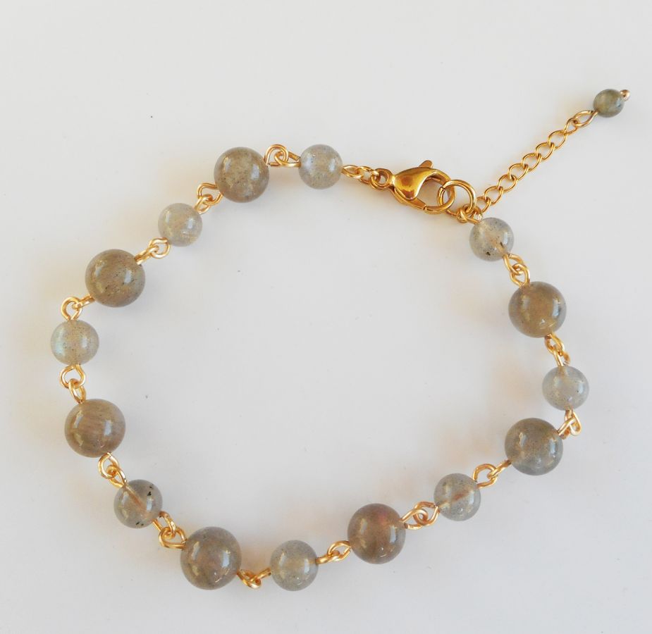 Labradoritt stein armbånd