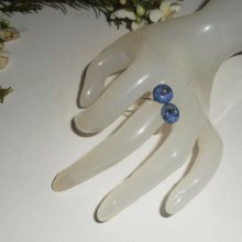 Original 925 sølvring med blomster og blå sodalitt steiner